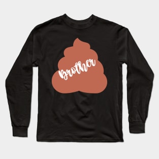 Brother Poop Family Emoji Sticker Long Sleeve T-Shirt